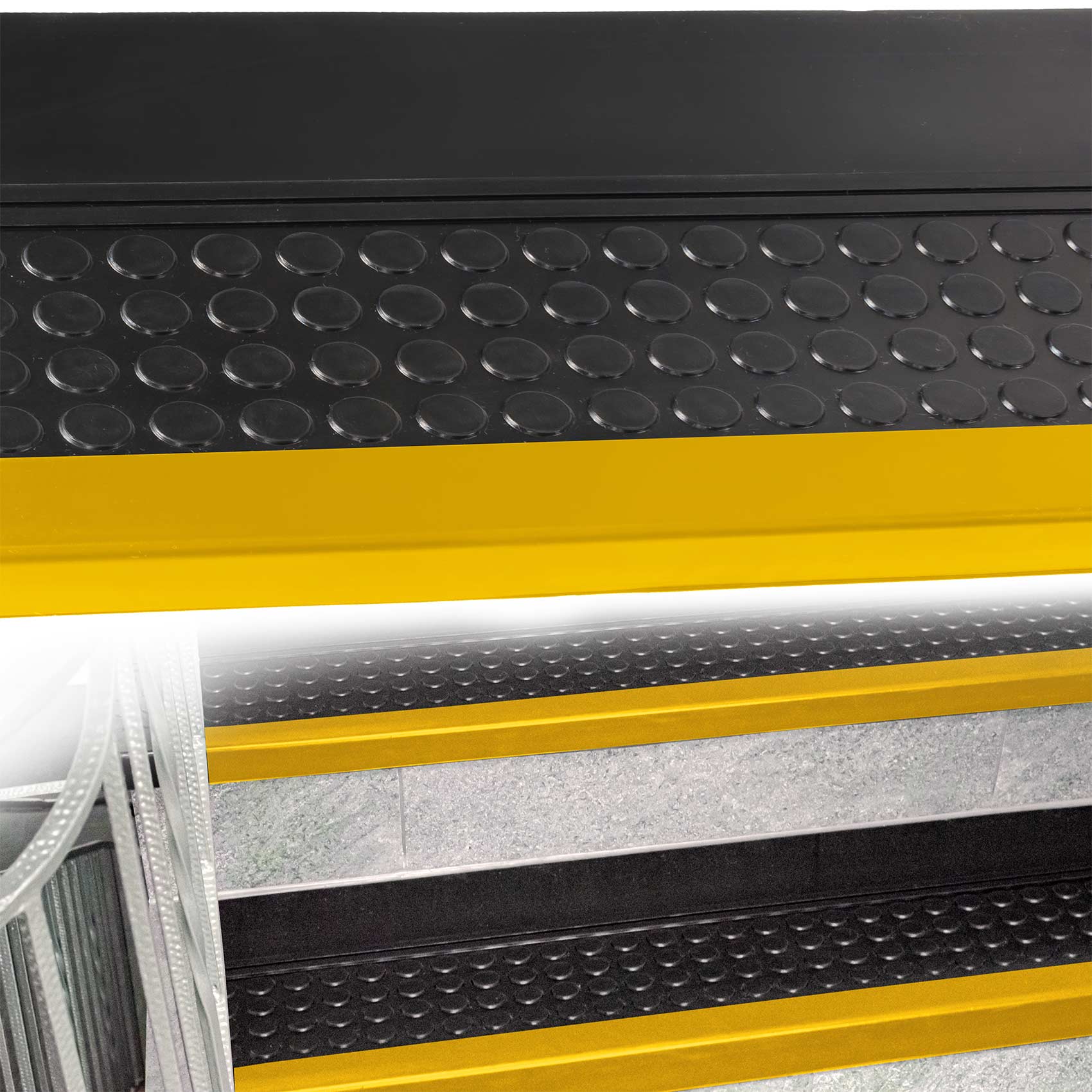 STU-120G_40-jpg Gummi Stufenmatte Noppen Gummimatte Winkelkante Gelb Treppenstufen Trittschutz