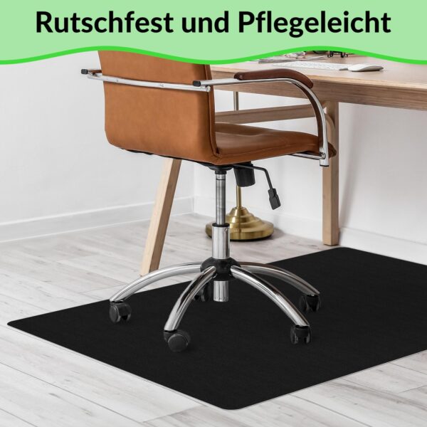 Bodenschutzmatte Bürostuhlunterlage Schreibtischstuhl Unterlage Teppich selbsthaftend NEMESIS Schwarz – Rund 120cm