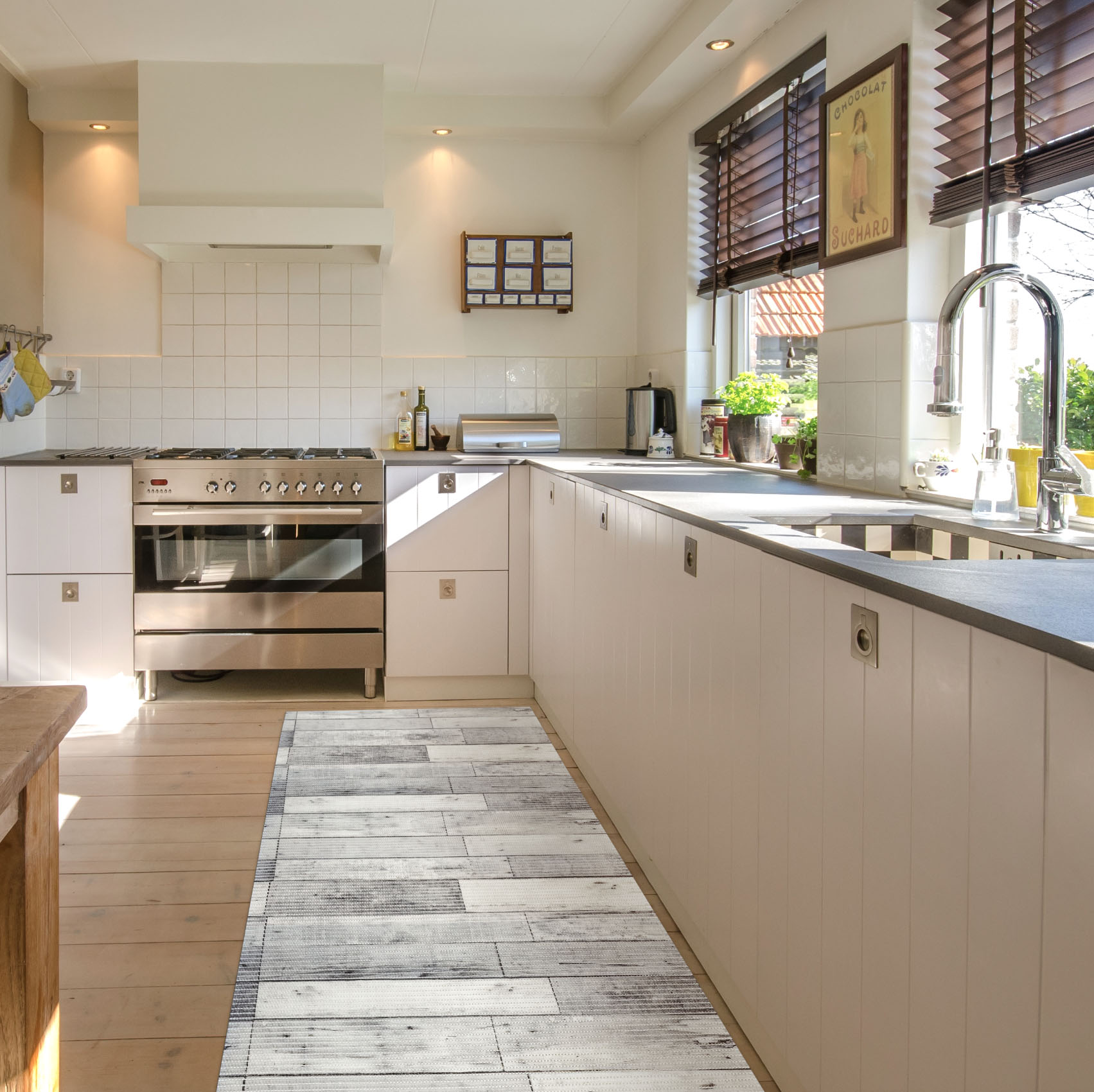 Weichschaummatte Bad Weichschaum Badematte Grau Holz Breite 65cm Meterware