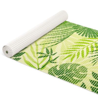 Weichschaummatte Bad Weichschaum Badematte Grün Palmblätter Tropen Breite 65cm Meterware
