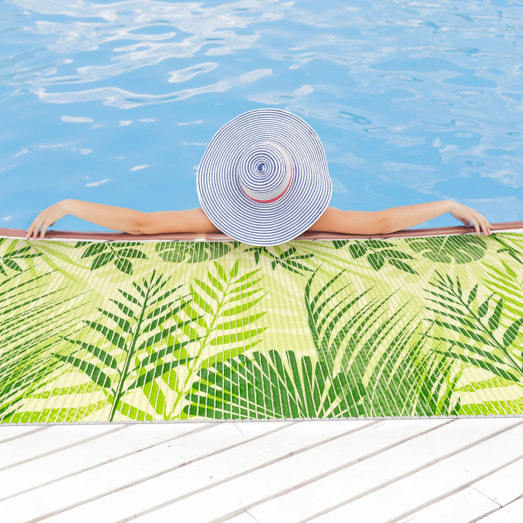 BM100910_15-jpg Weichschaummatte Bad Weichschaum Badematte Grün Palmblätter Tropen Breite 65cm Meterware
