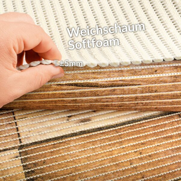 Weichschaummatte Badematte Weichschaum Bad Holzoptik Badläufer 2 Breiten Meterware