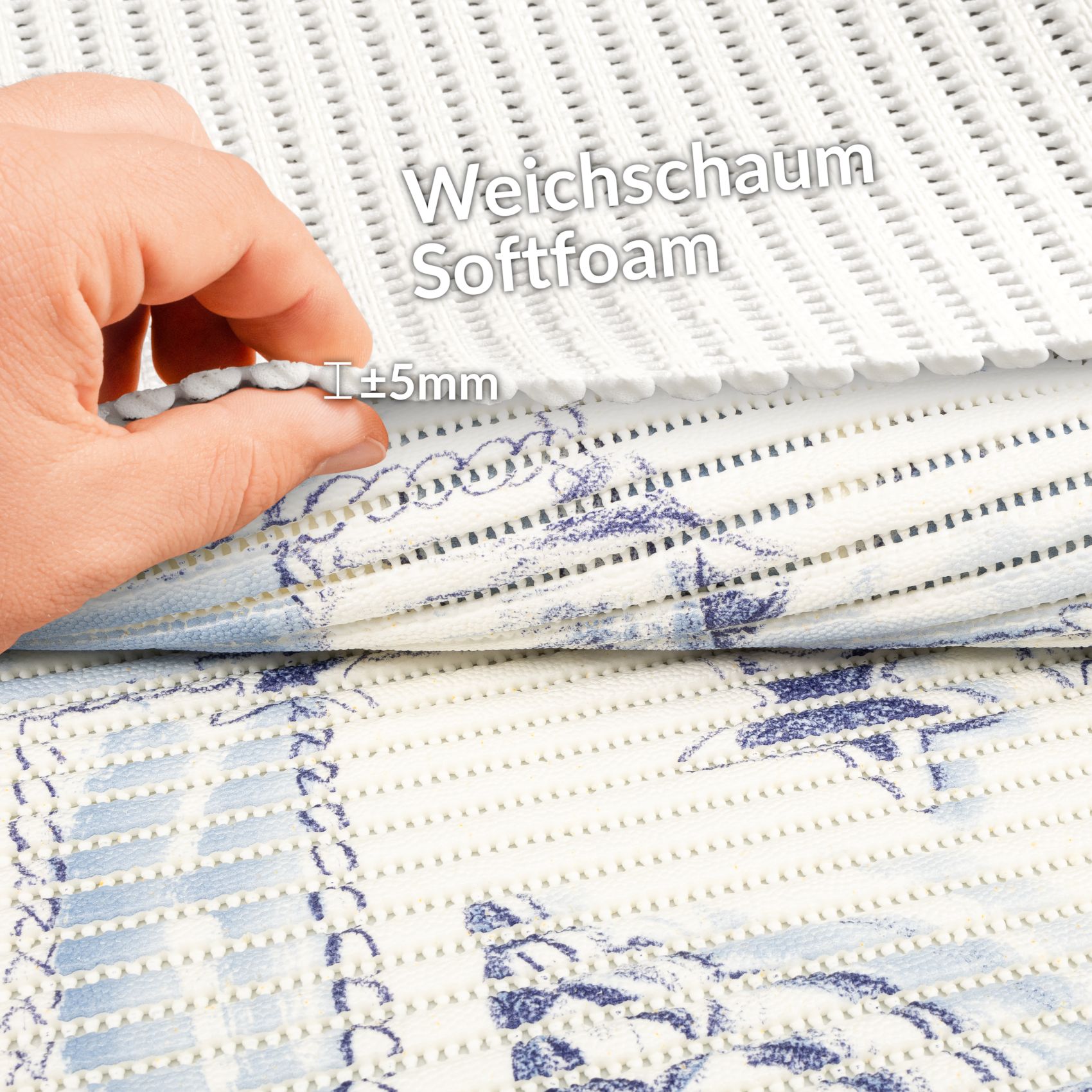 Weichschaummatte Badematte Weichschaum Bad Delfine Breite 130cm Meterware