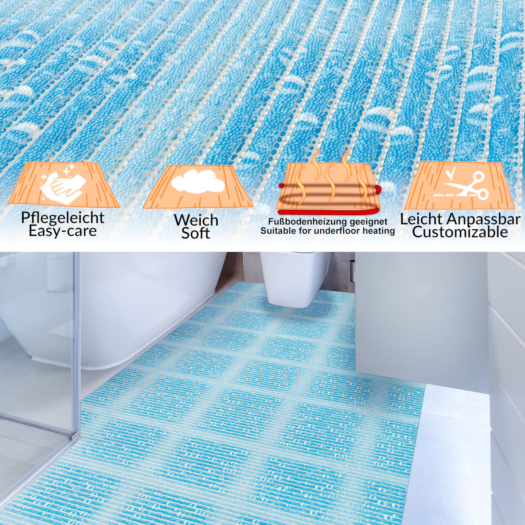 BM34-130_13 Weichschaummatte Badematte Weichschaum Bad Therme Breite 130cm Meterware
