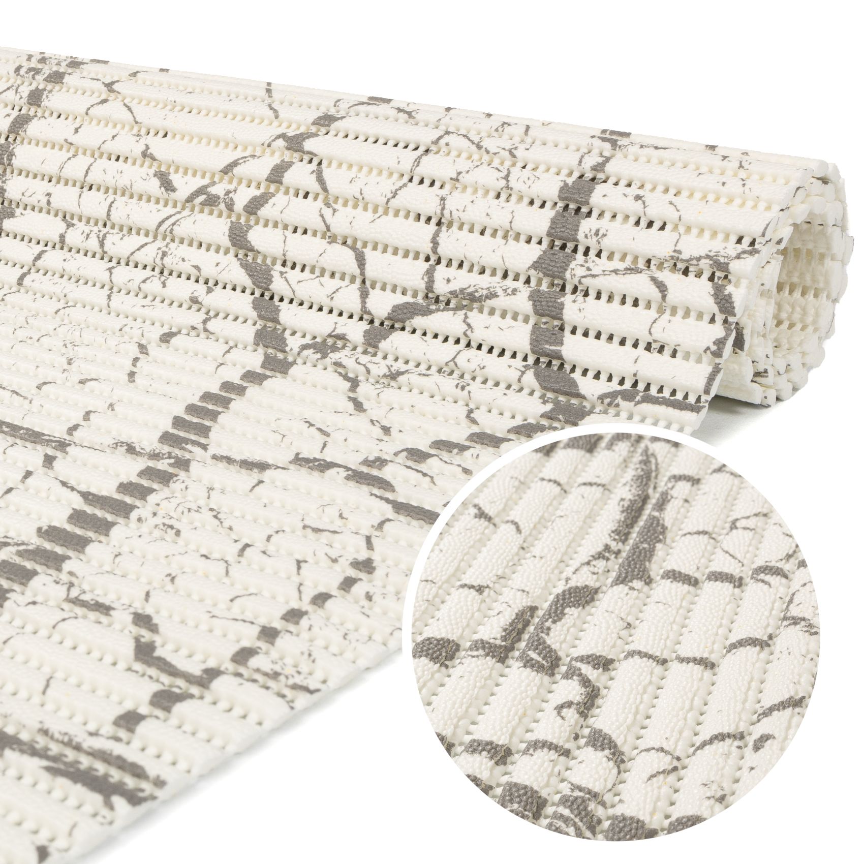 BM36-065_10A Weichschaummatte Bad Weichschaum Badematte Marmor Grau 65cm Breite Meterware