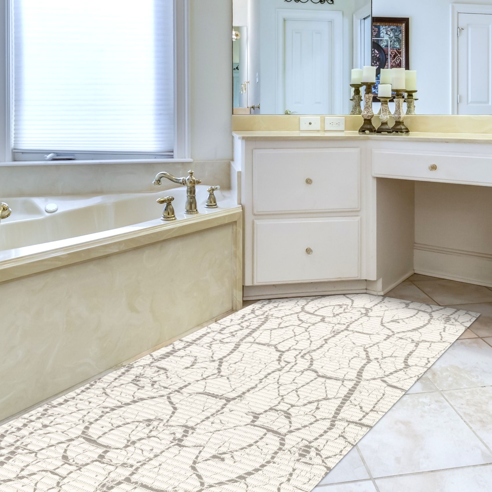 BM36-065_15 Weichschaummatte Bad Weichschaum Badematte Marmor Grau 65cm Breite Meterware