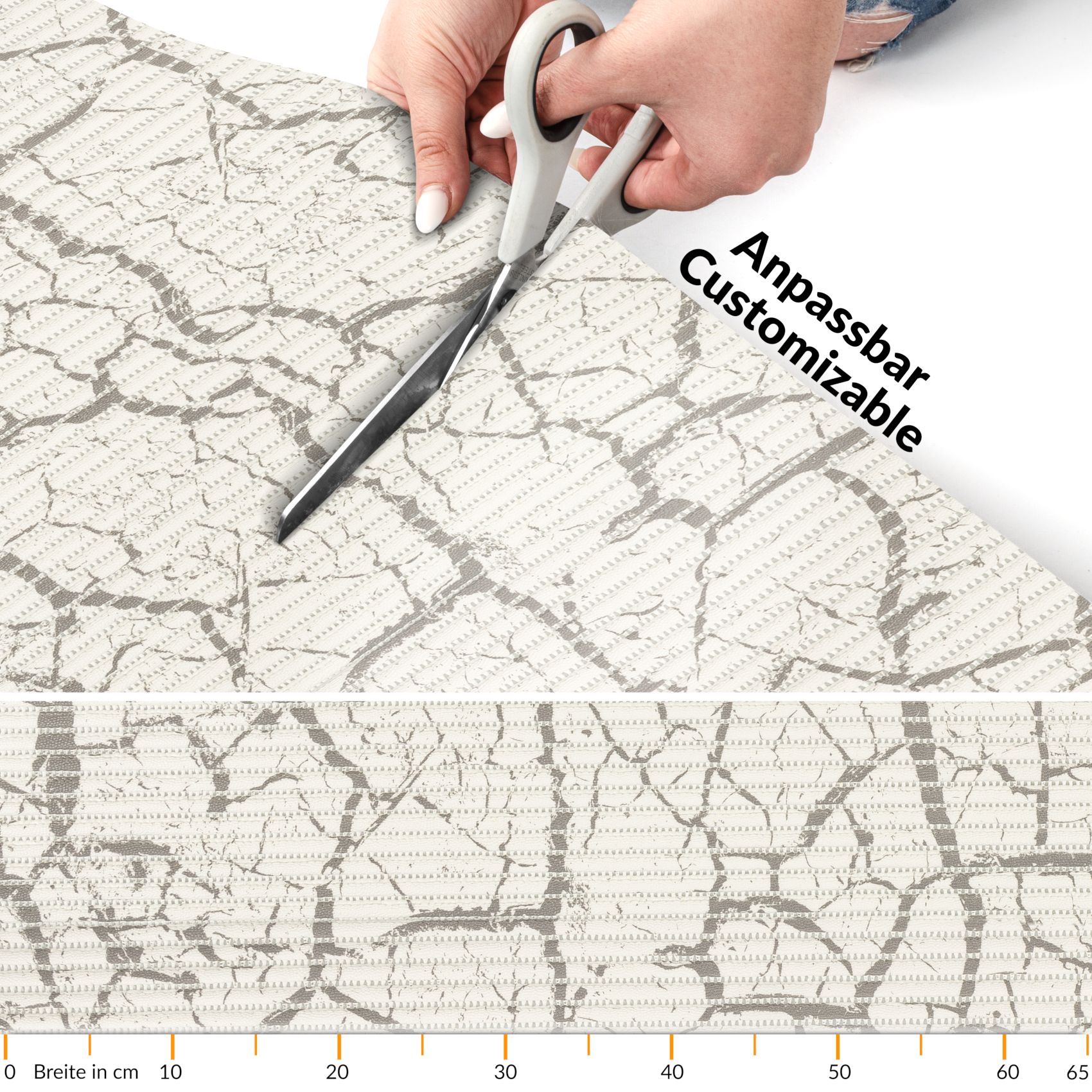 BM36-065_20 Weichschaummatte Bad Weichschaum Badematte Marmor Grau 65cm Breite Meterware