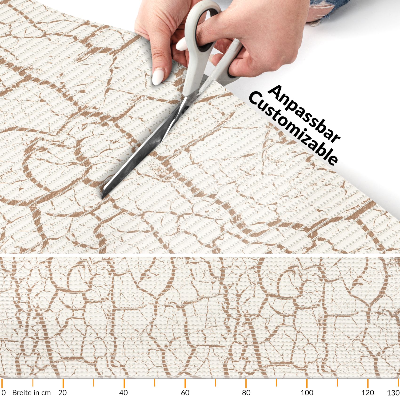 BM37-130_20 Weichschaummatte Badematte Weichschaum Bad Marmor Beige Breite 130cm Meterware