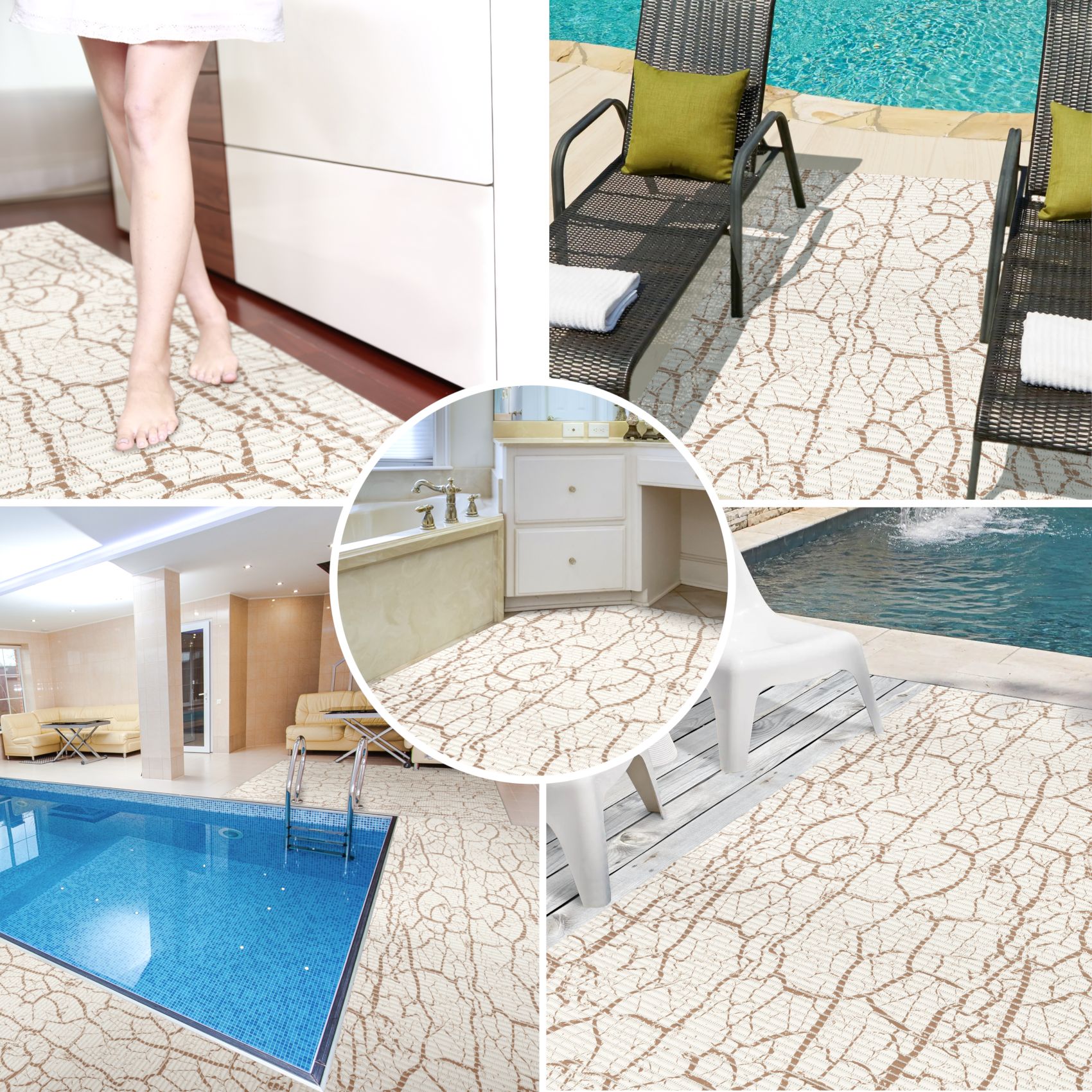 BM37-130_30 Weichschaummatte Badematte Weichschaum Bad Marmor Beige Breite 130cm Meterware