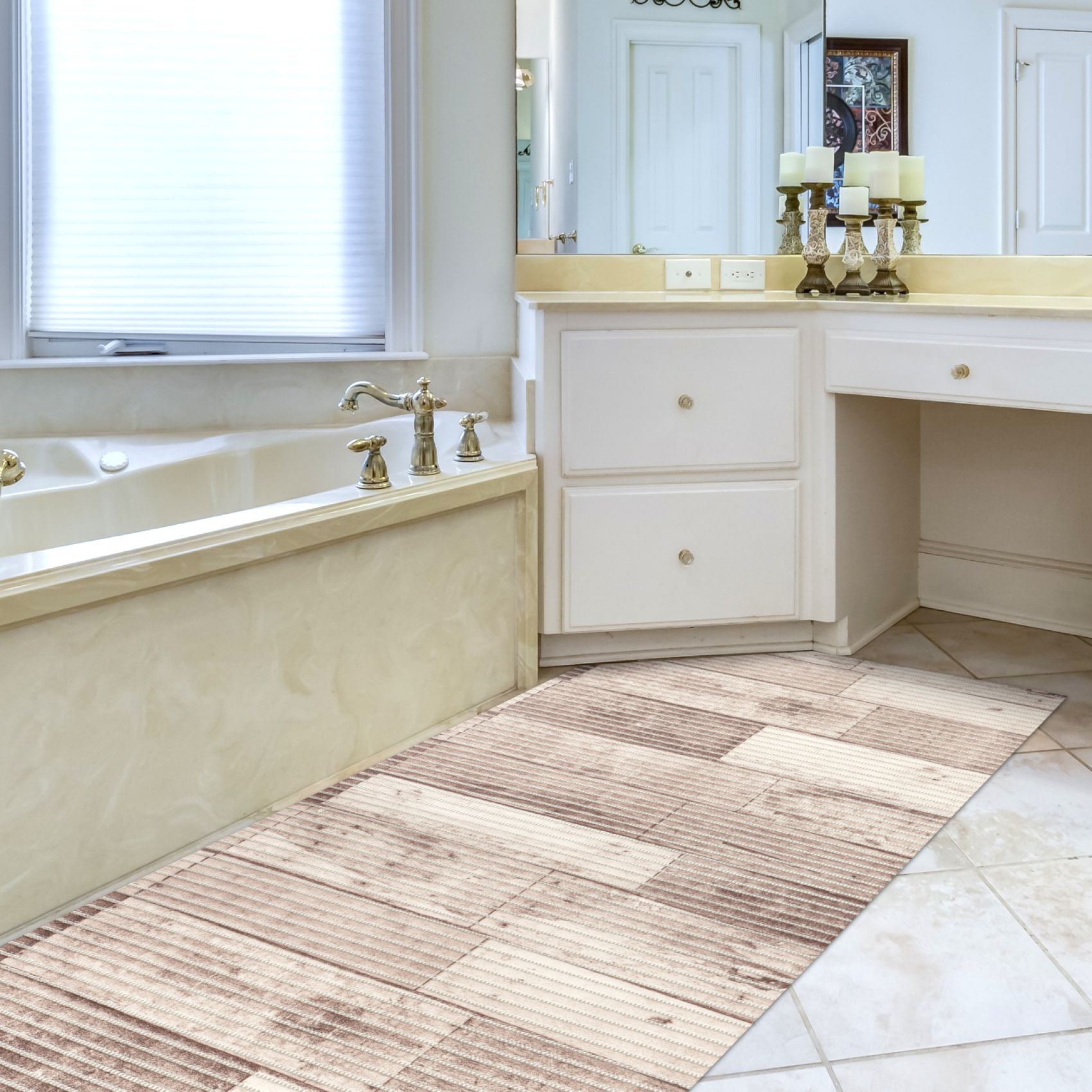 BM38-065_15 Weichschaummatte Bad Weichschaum Badematte Holz 65cm Breite Meterware