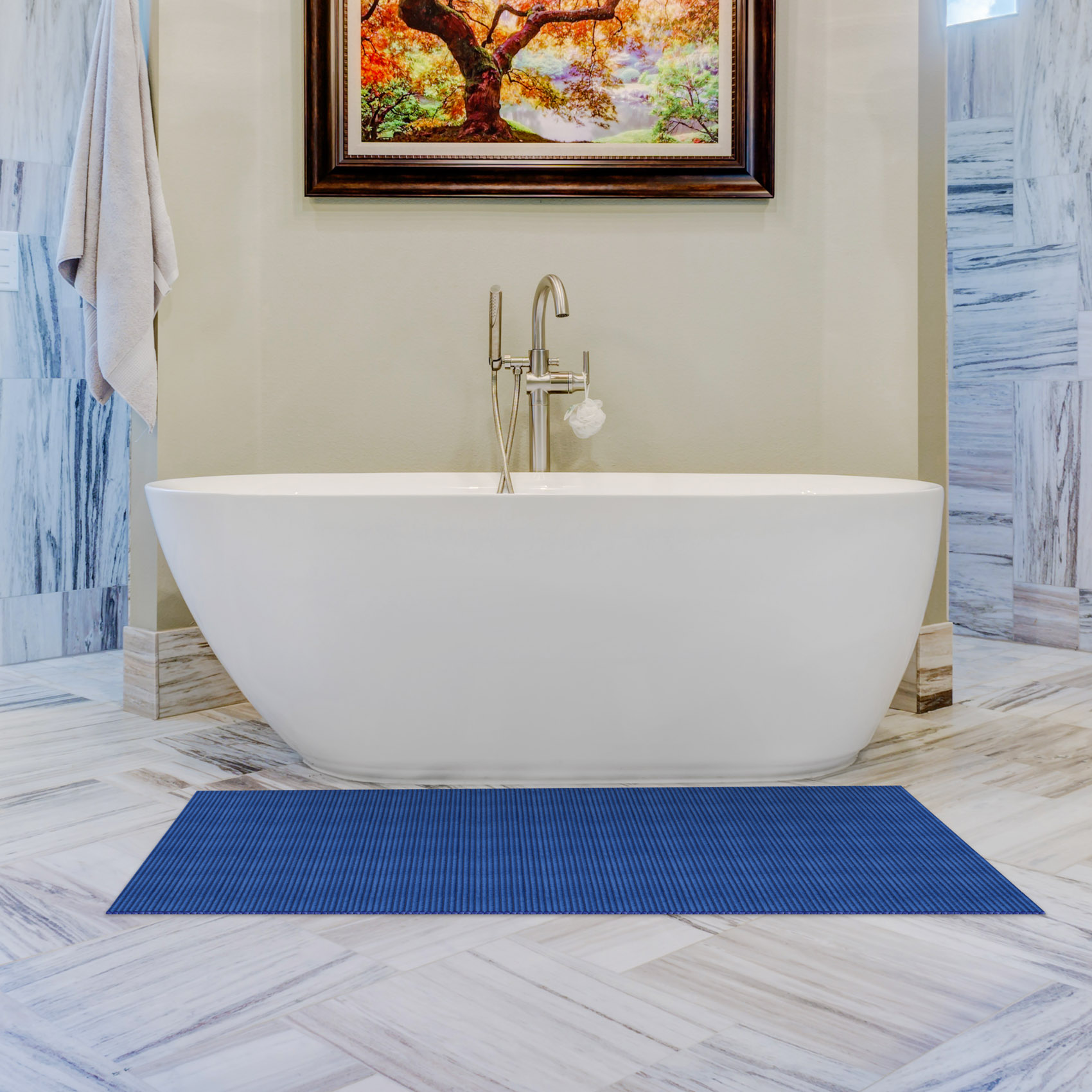 DM001A_11 Weichschaummatte Bad Weichschaum Badematte Blau Breite 65cm Meterware