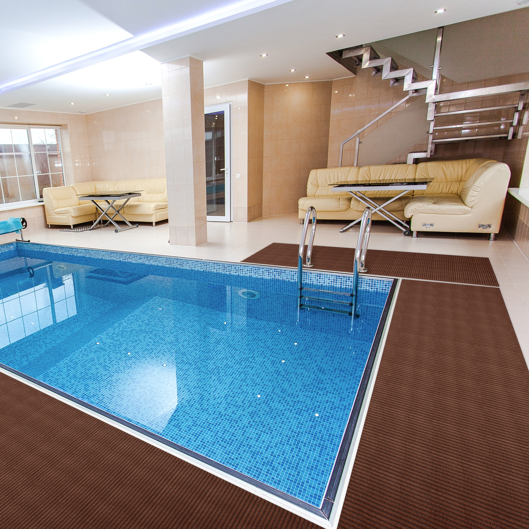 DM001D_19 Weichschaummatte Bad Weichschaum Badematte Braun Uni Breite 65cm Meterware