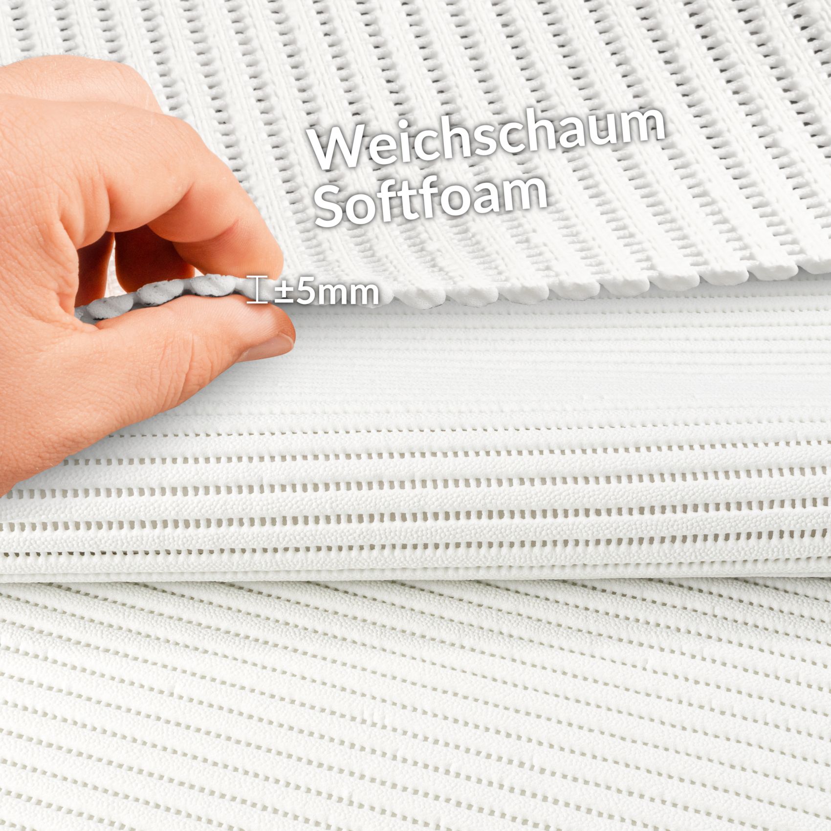 Weichschaummatte Bad Weichschaum Badematte Uni Weiß 65cm Breite Meterware
