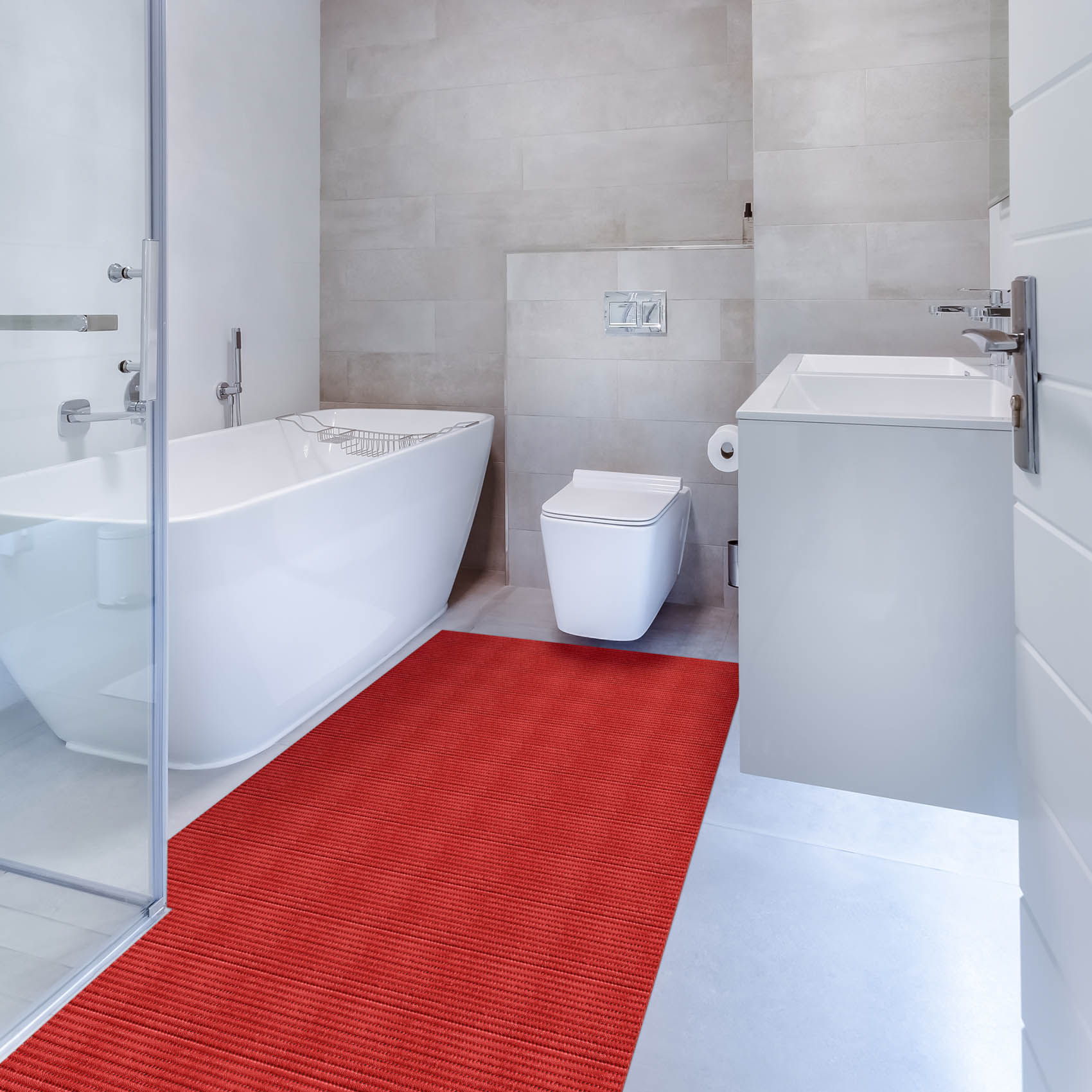 DM002C_13-jpg Weichschaummatte Bad Weichschaum Badematte Rot Uni Breite 65cm Meterware