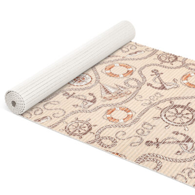 Weichschaummatte Bad Weichschaum Badematte Kompass Seefahrt Beige Breite 65cm Meterware