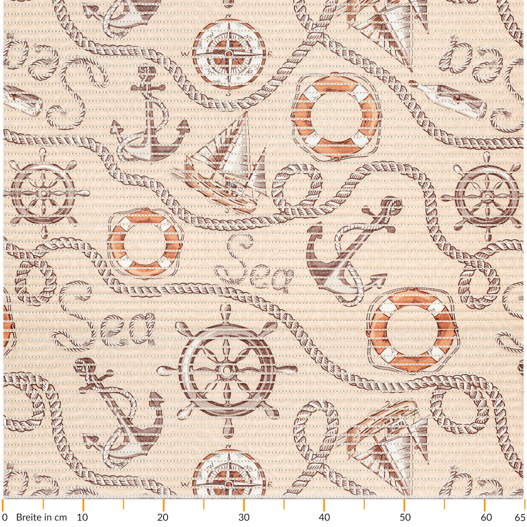 DM041B_20-jpg Weichschaummatte Bad Weichschaum Badematte Kompass Seefahrt Beige Breite 65cm Meterware