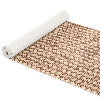 Weichschaummatte Bad Weichschaum Badematte Flechtwerk Beige Breite 65cm Meterware