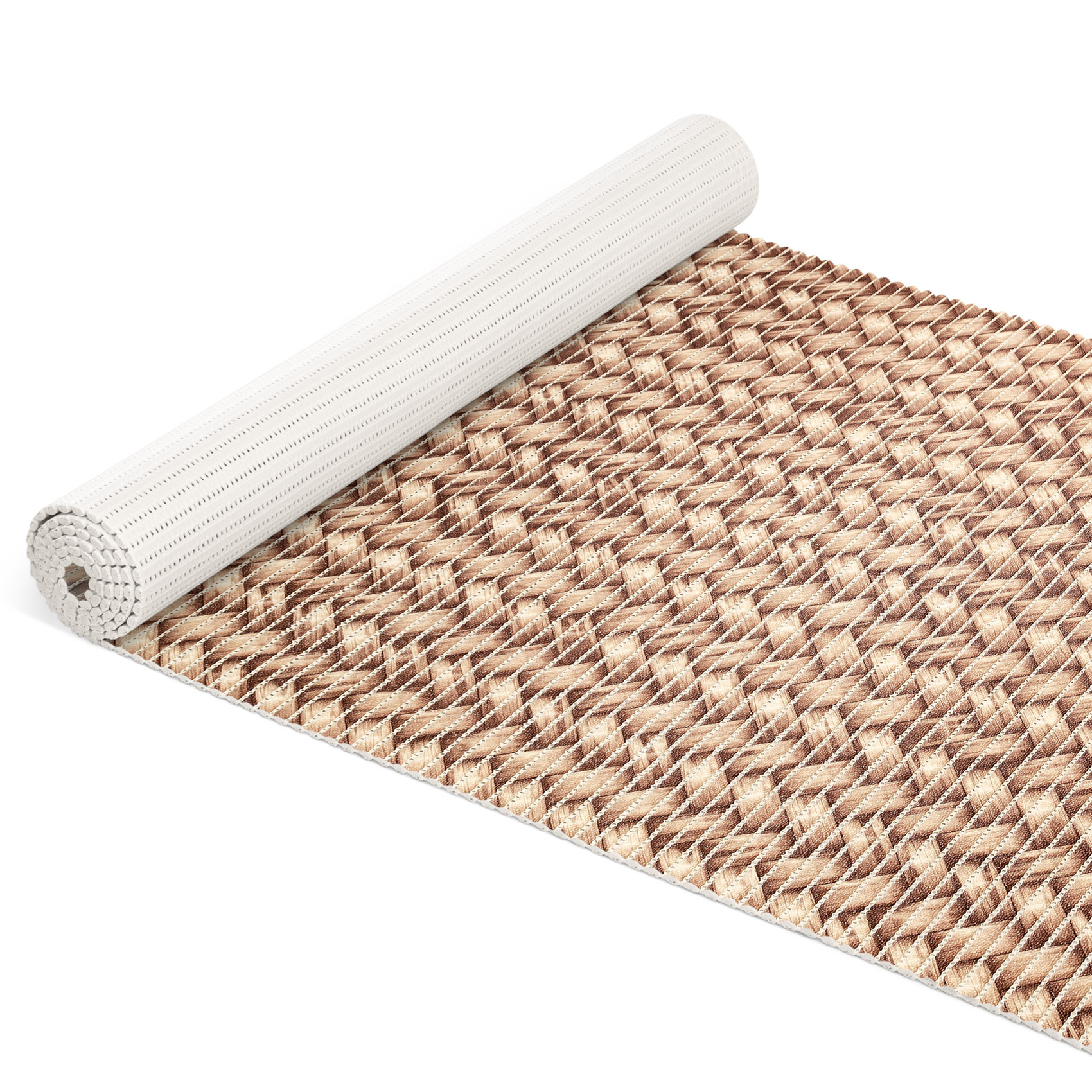 Weichschaummatte Bad Weichschaum Badematte Flechtwerk Beige Breite 65cm Meterware