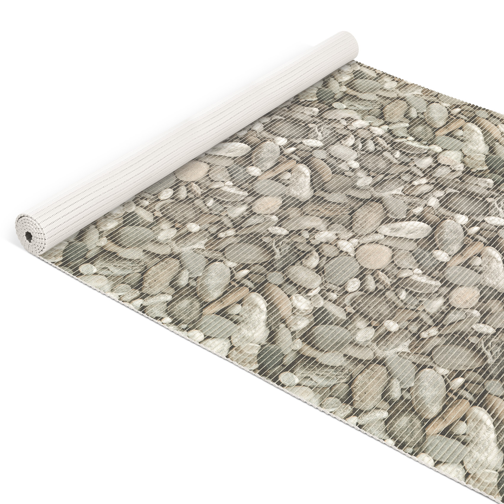 Weichschaummatte Badematte Weichschaum Bad Kieselsteine Grau Breite 130cm Meterware