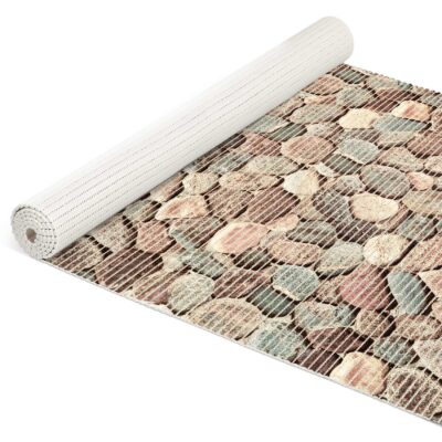Weichschaummatte Badematte Kieselsteine Mehrfarbig Breite 80cm Meterware