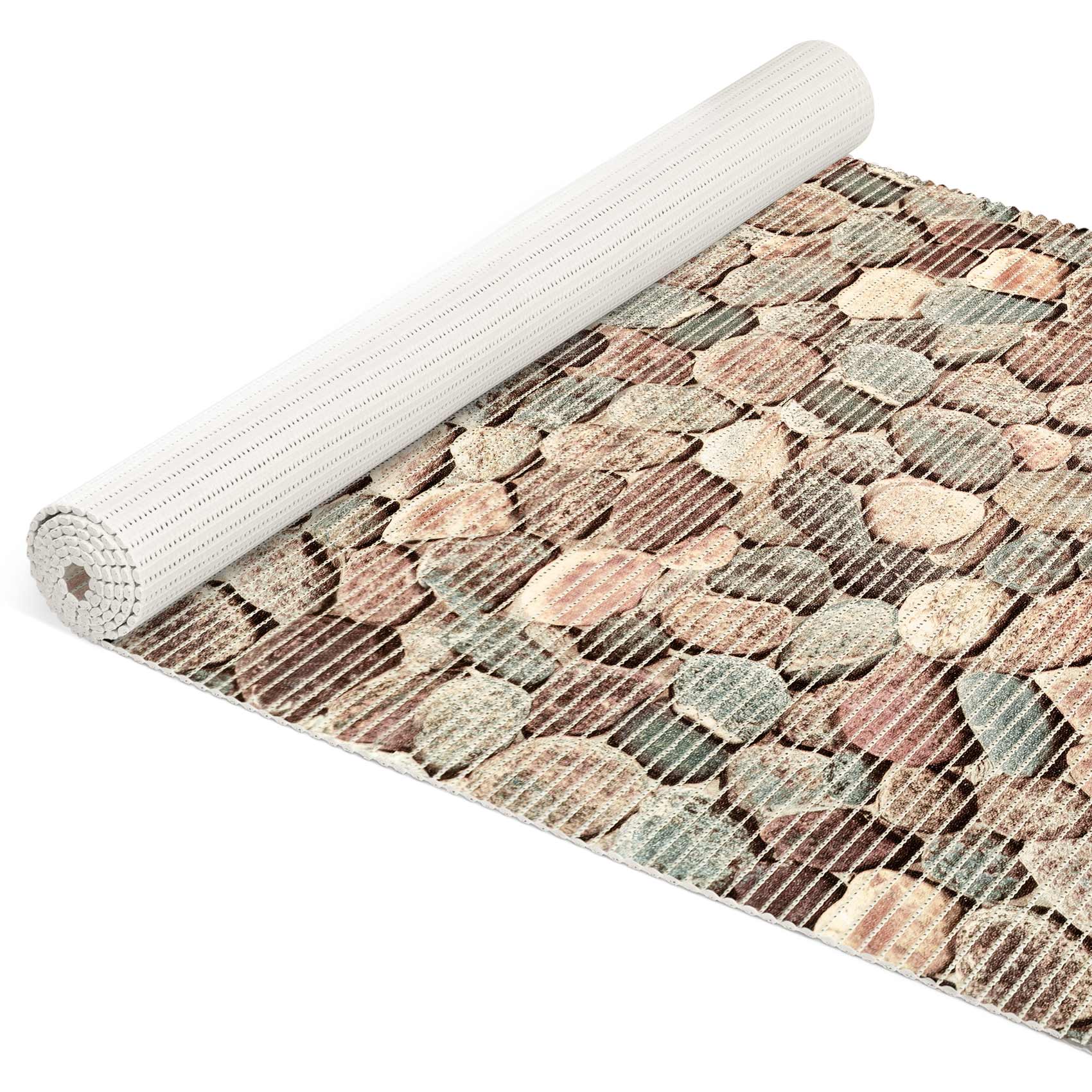 DM074A80_10 Weichschaummatte Badematte Kieselsteine Mehrfarbig Breite 80cm Meterware