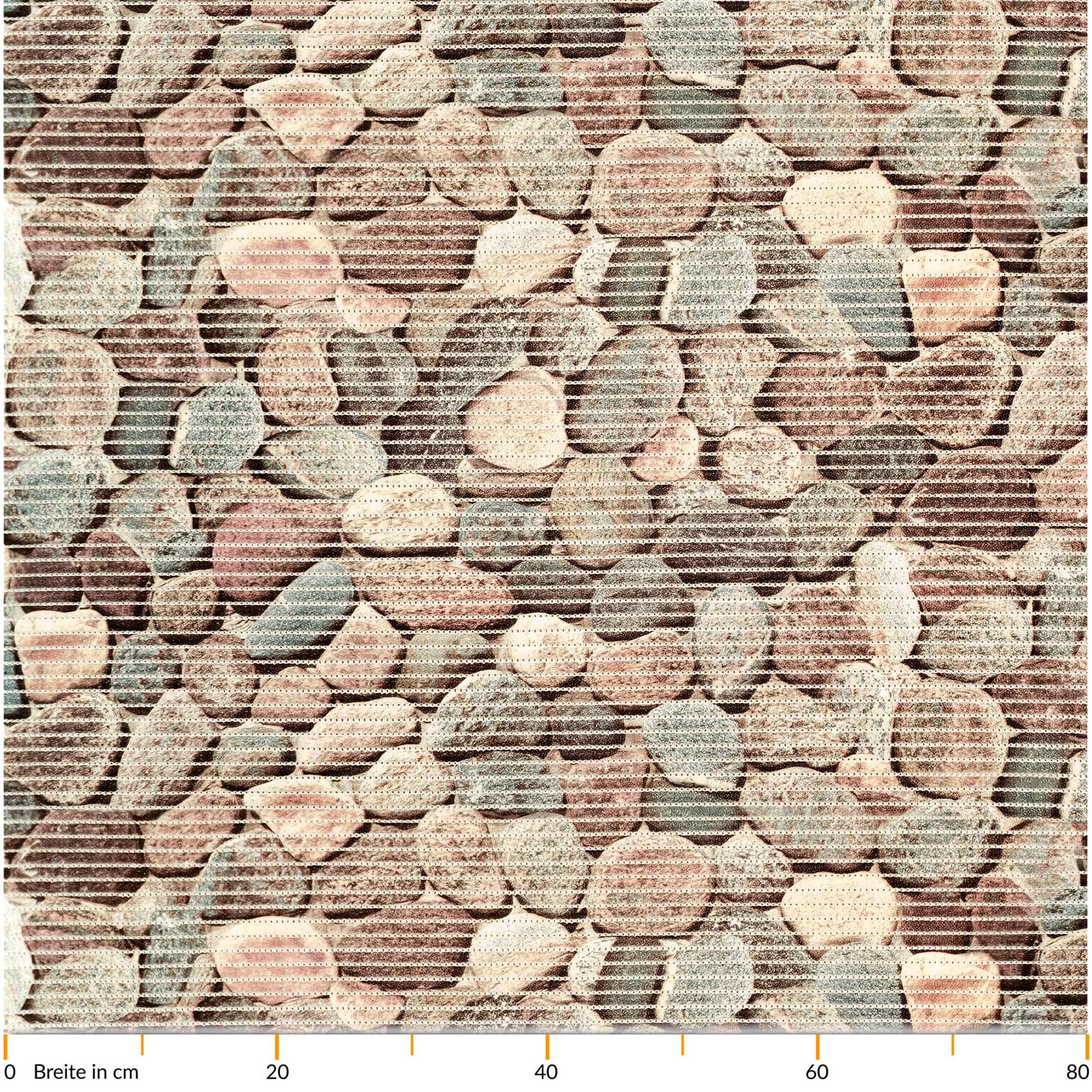 DM074A80_20 Weichschaummatte Badematte Kieselsteine Mehrfarbig Breite 80cm Meterware