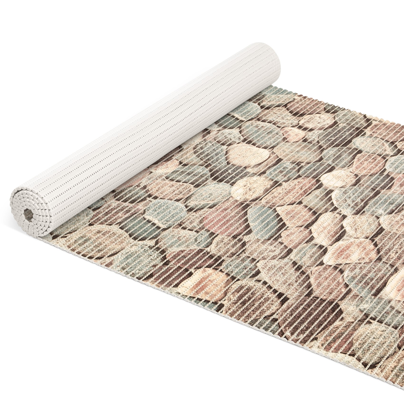 DM074A_10 Weichschaummatte Badematte Kieselsteine Mehrfarbig Breite 80cm Meterware