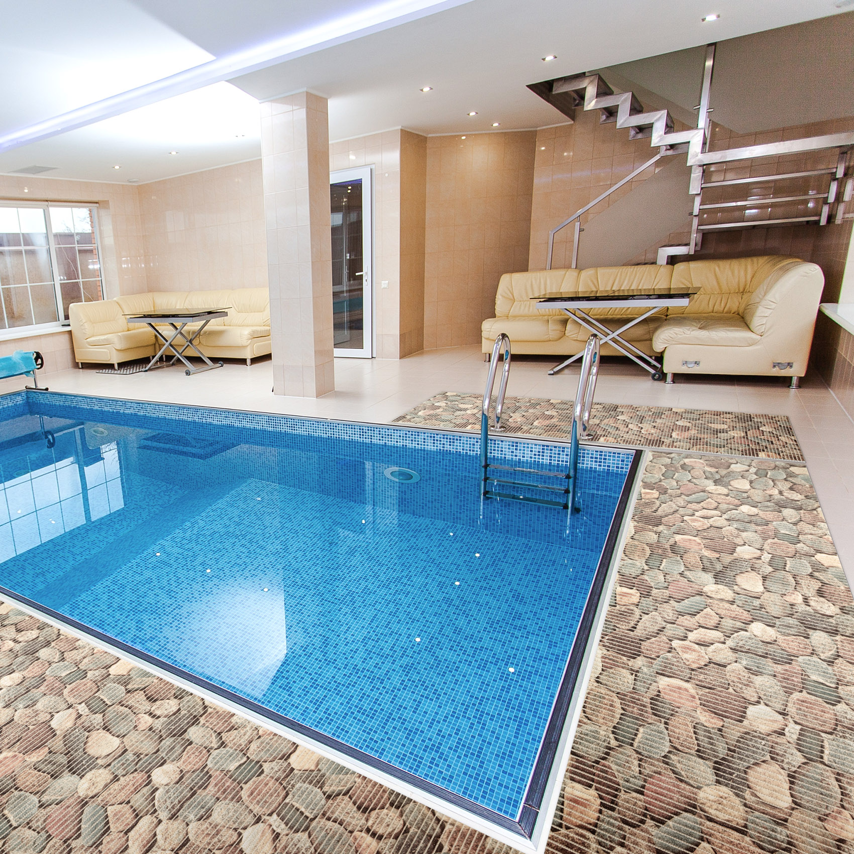 DM074A_19-jpg Weichschaummatte Bad Weichschaum Badematte Steine Bunt Kieselsteine Breite 65cm Meterware