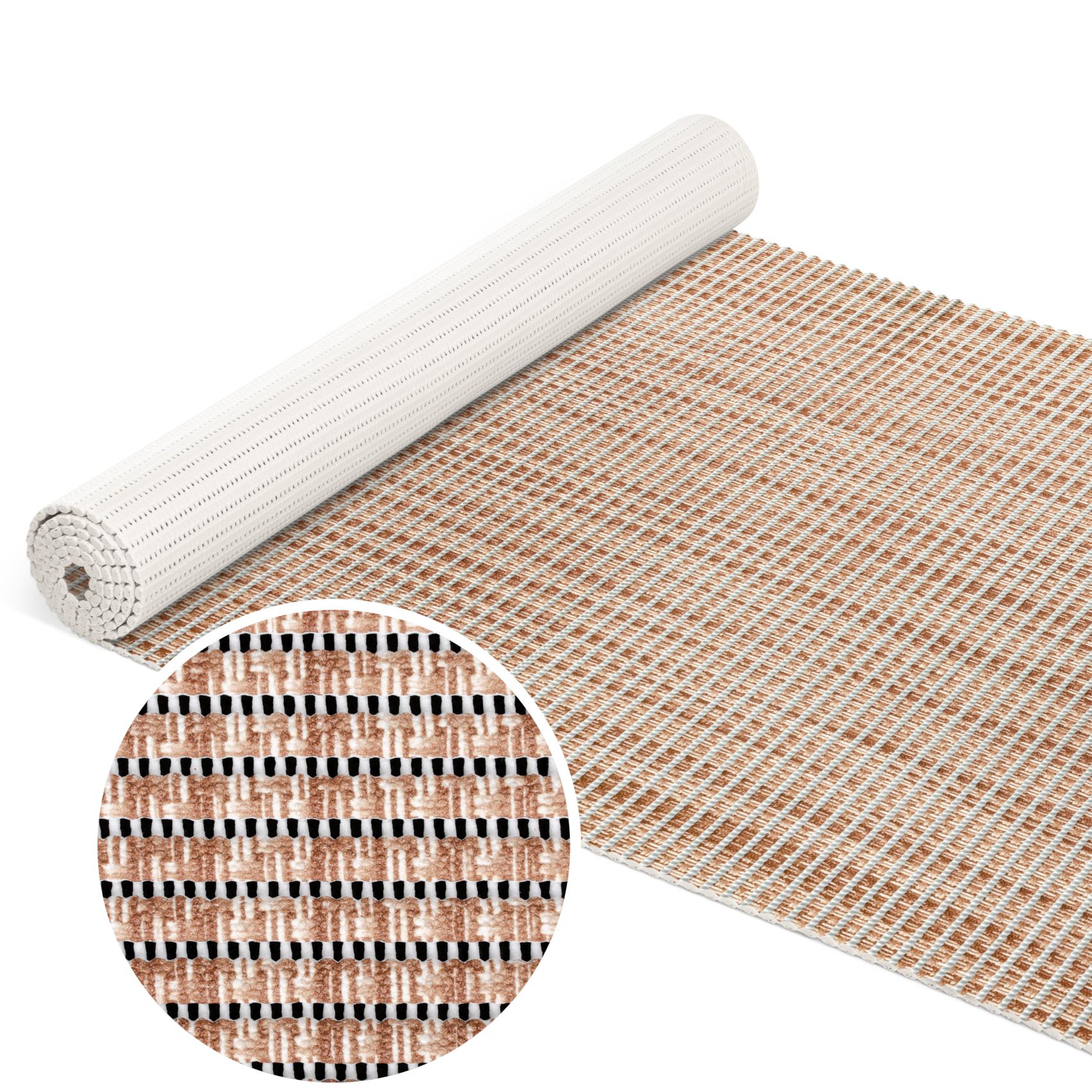 Weichschaummatte Bad Weichschaum Badematte Leinenoptik Braun Breite 65cm Meterware