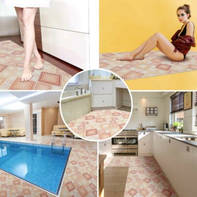 Weichschaummatte Badematte Karo Braun Breite 80cm Meterware