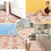 Badematte aus Meterware Karo Braun Breite 130cm Weichschaummatte Badvorleger