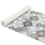 Weichschaummatte Bad Weichschaum Badematte Karo Grau Breite 65cm Meterware