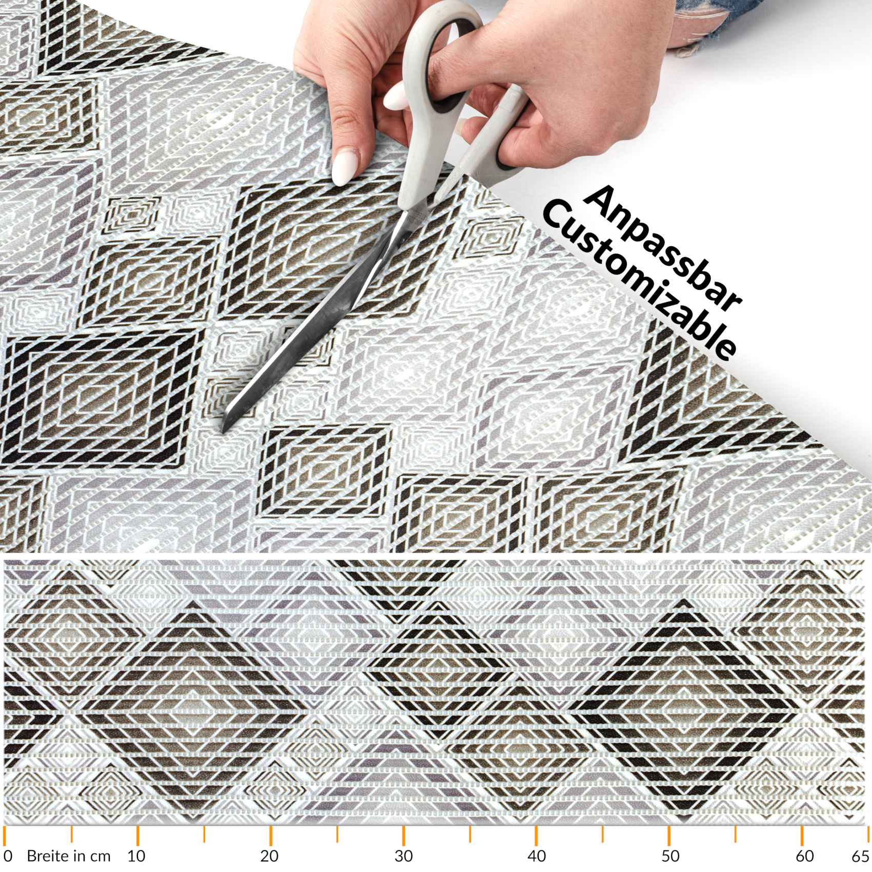 DM135D_20 Weichschaummatte Bad Weichschaum Badematte Karo Grau Breite 65cm Meterware