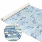 Weichschaummatte Badematte Weichschaum Bad Delfine Maritim Blau Breite 130cm Meterware