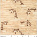 Weichschaummatte Bad Weichschaum Badematte Maritim Delfine Beige Breite 65cm Meterware