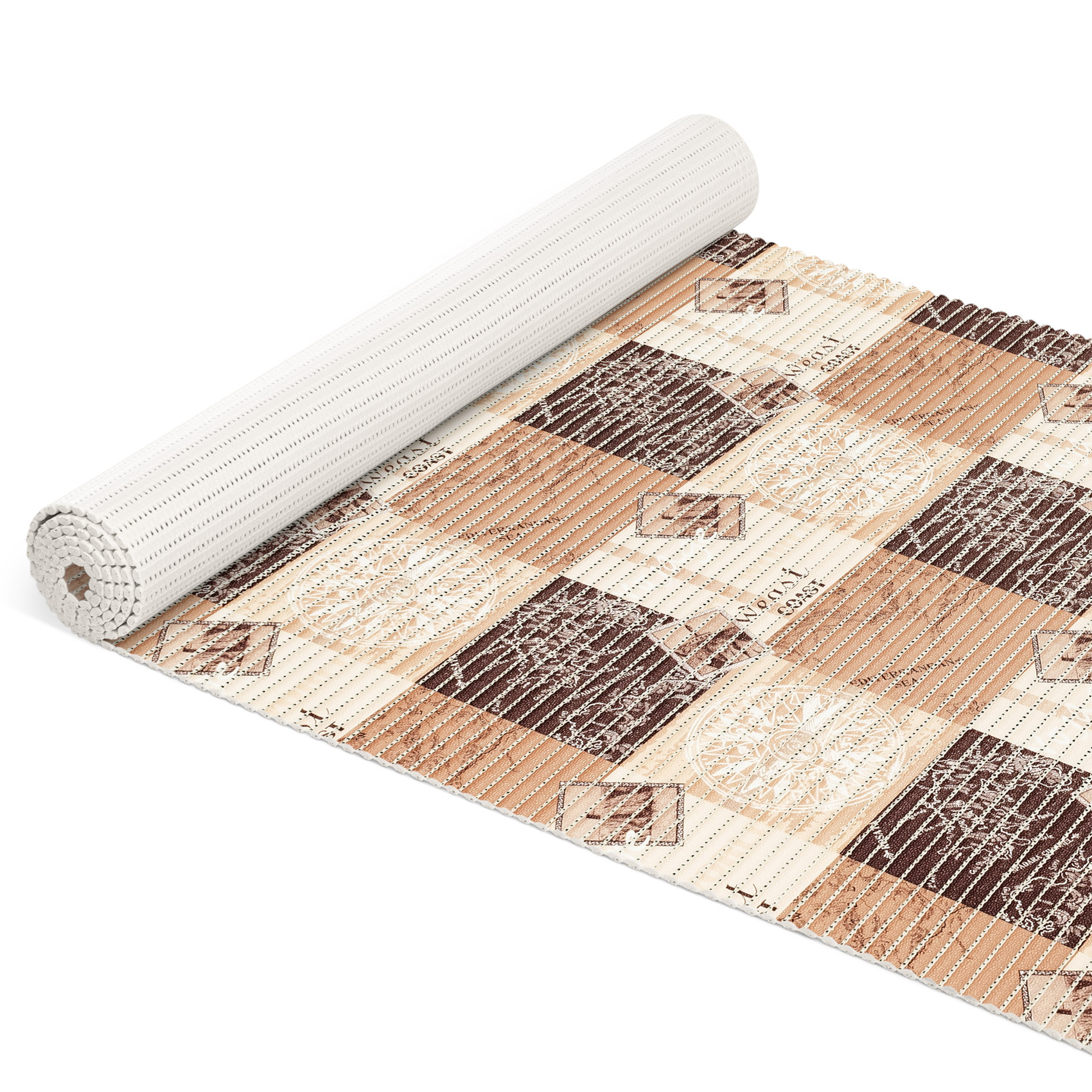 Weichschaummatte Bad Weichschaum Badematte Maritim Braun Breite 65cm Meterware