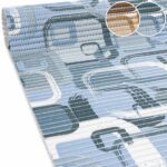 Weichschaummatte Badematte Weichschaum Bad Moderno Blau / Beige Breite 130cm Meterware