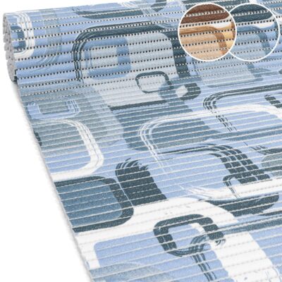 Weichschaummatte Badematte Weichschaum Bad Moderno Blau / Beige Breite 130cm Meterware