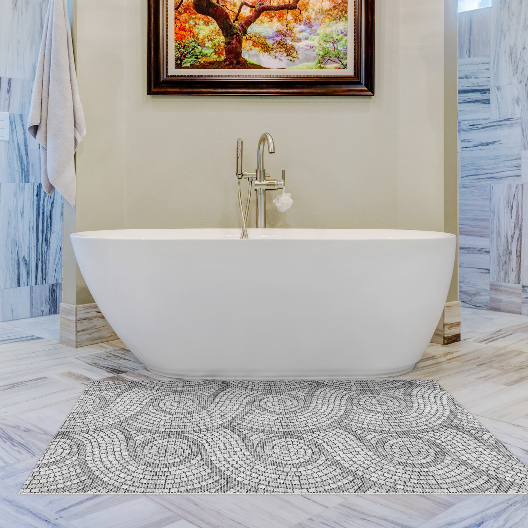 DM222A130_11-jpg Weichschaummatte Badematte Weichschaum Bad Mosaiksteine Grau Breite 130cm Meterware