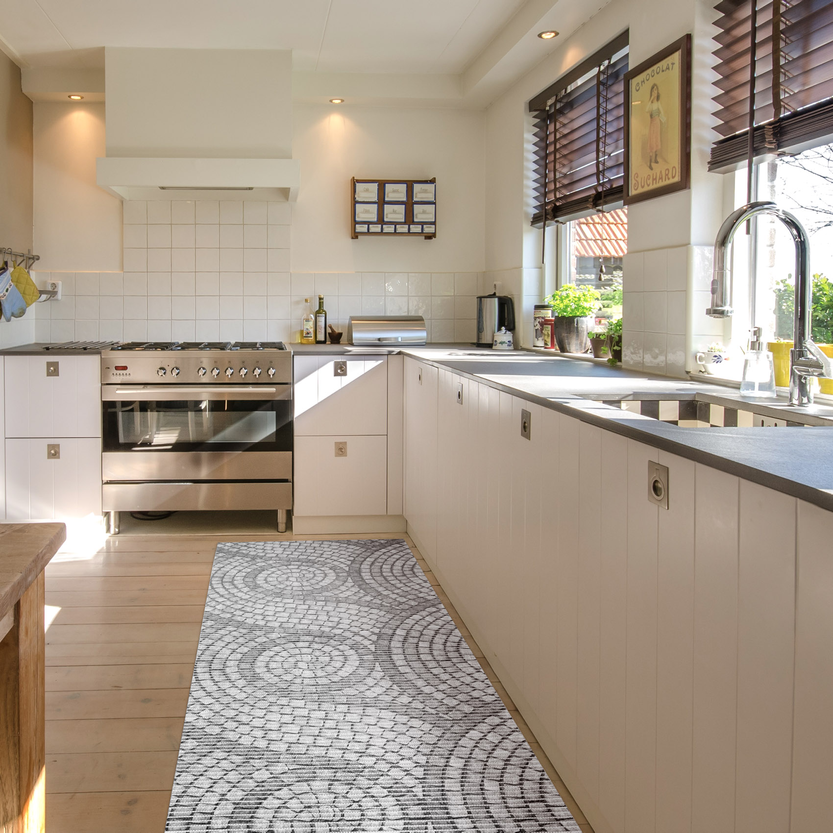 Weichschaummatte Bad Weichschaum Badematte Mosaiksteine Steine Grau Breite 65cm Meterware