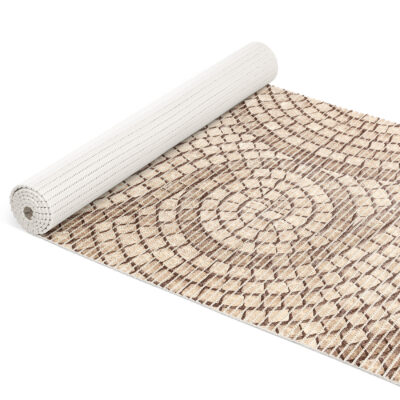 Weichschaummatte Bad Weichschaum Badematte Mosaiksteine Beige Breite 65cm Meterware