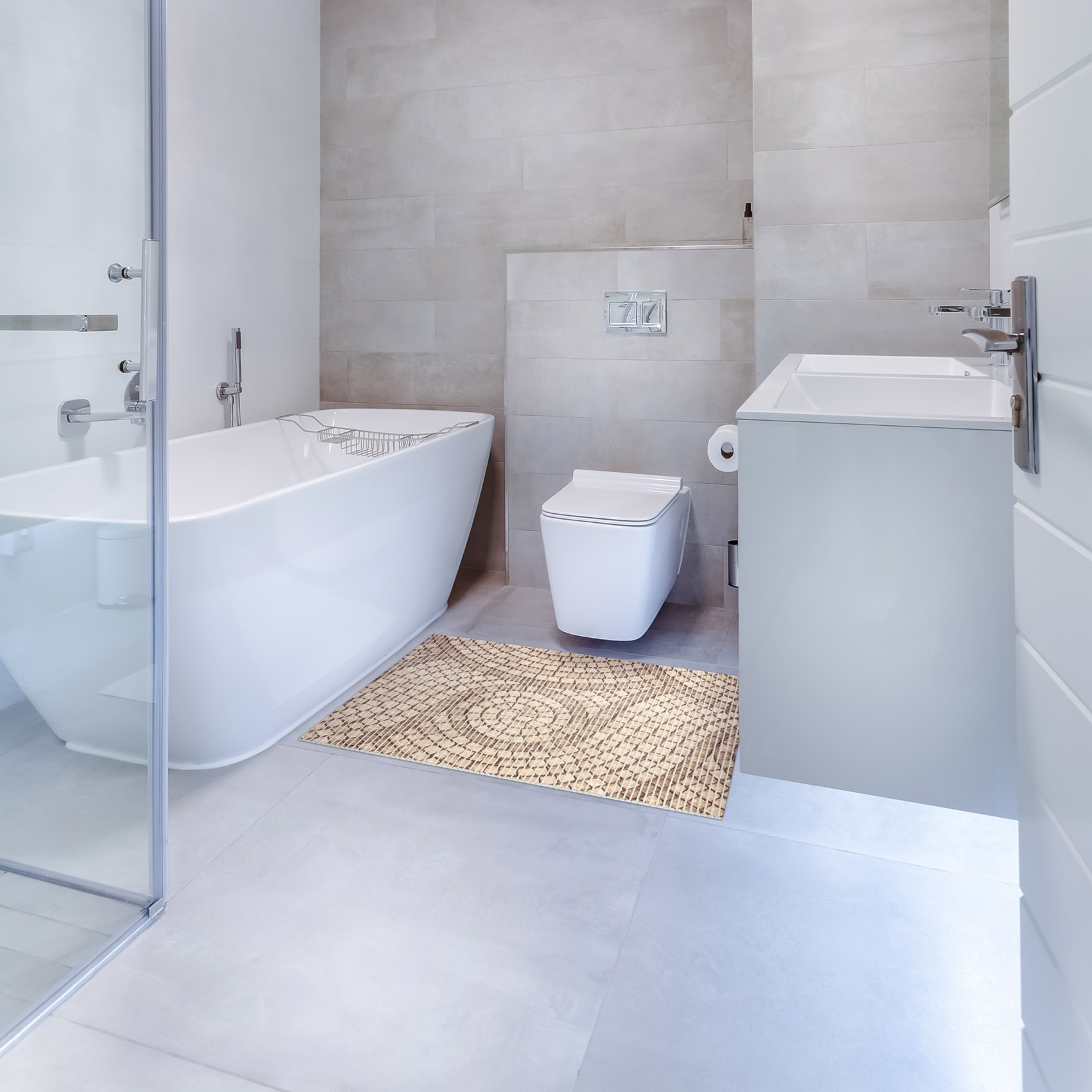 DM222B_14-jpg Weichschaummatte Bad Weichschaum Badematte Mosaiksteine Beige Breite 65cm Meterware