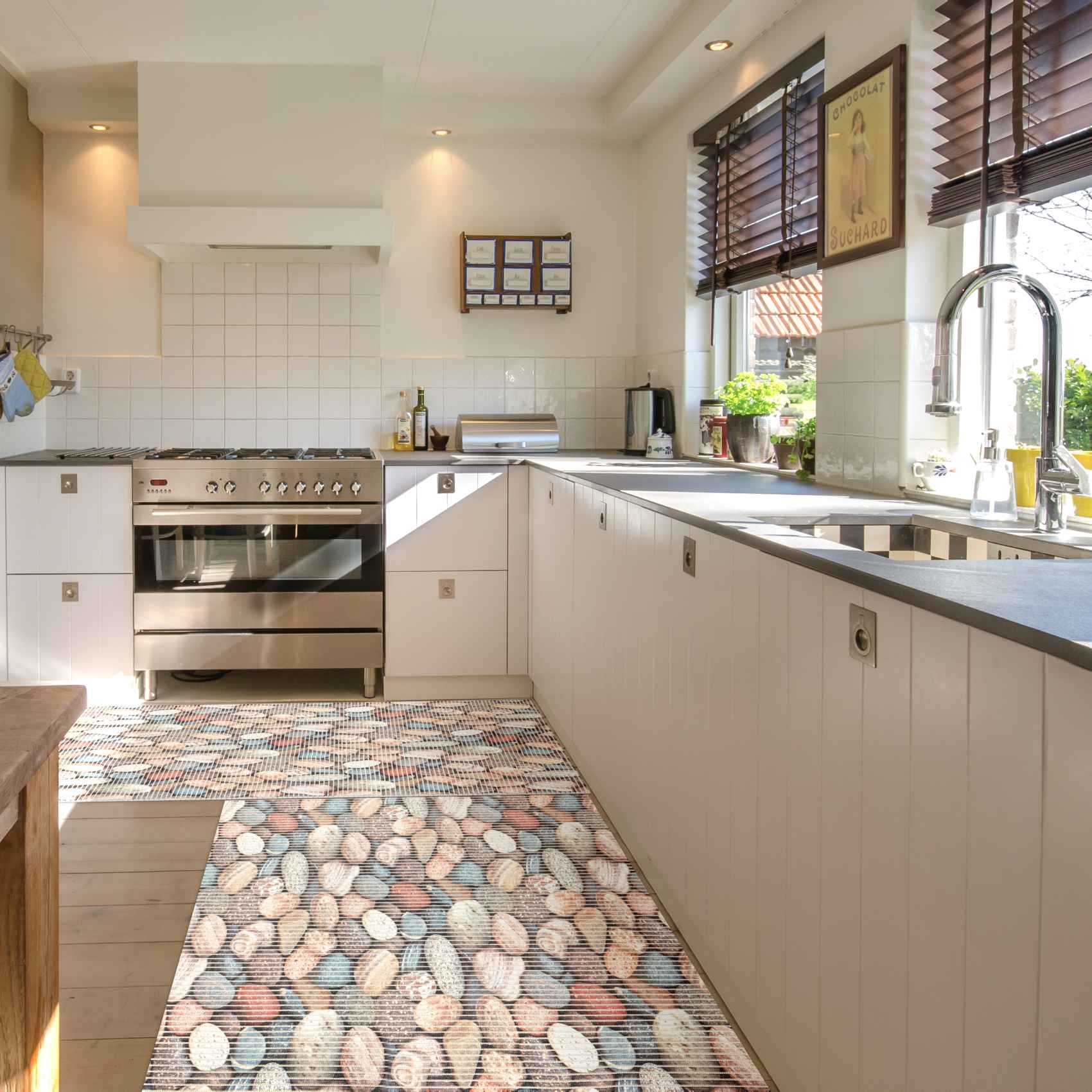 DM242A130_17 Weichschaummatte Badematte Weichschaum Bad Steine Breite 130cm Meterware