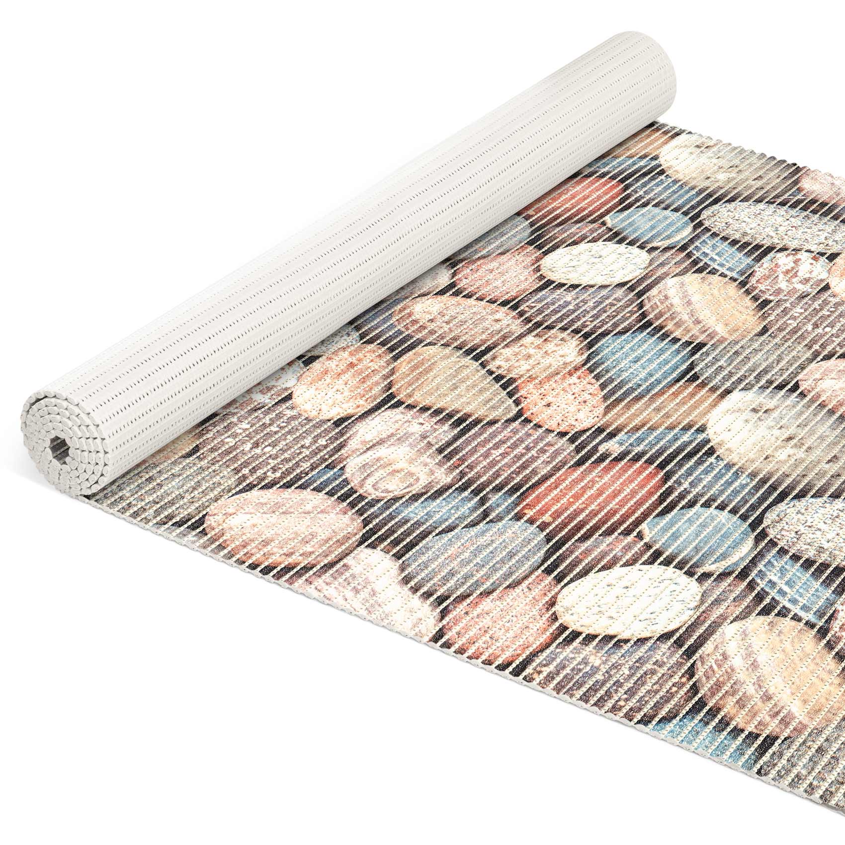 Weichschaummatte Badematte Kieselsteine Bunt Breite 80cm Meterware