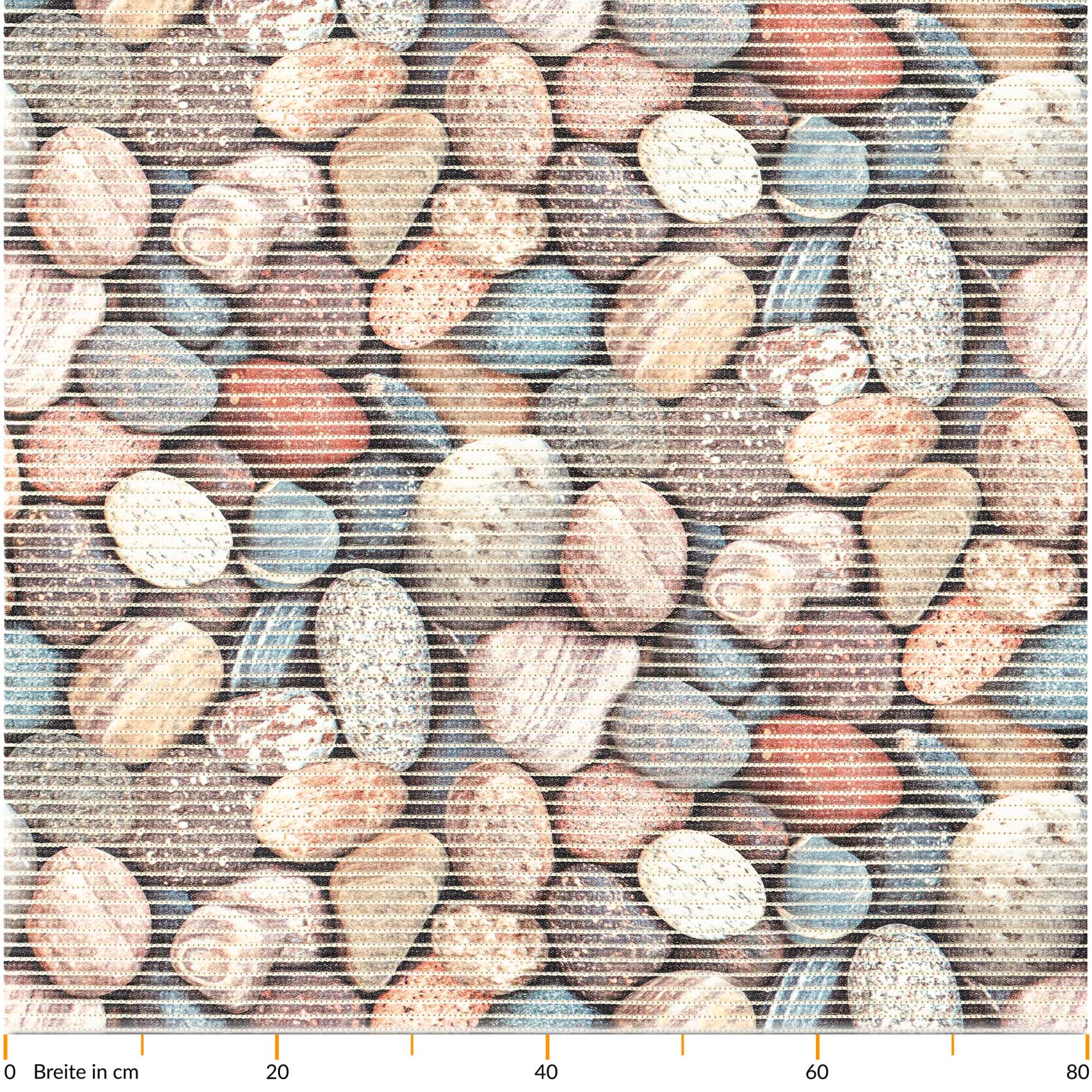 Weichschaummatte Badematte Kieselsteine Bunt Breite 80cm Meterware