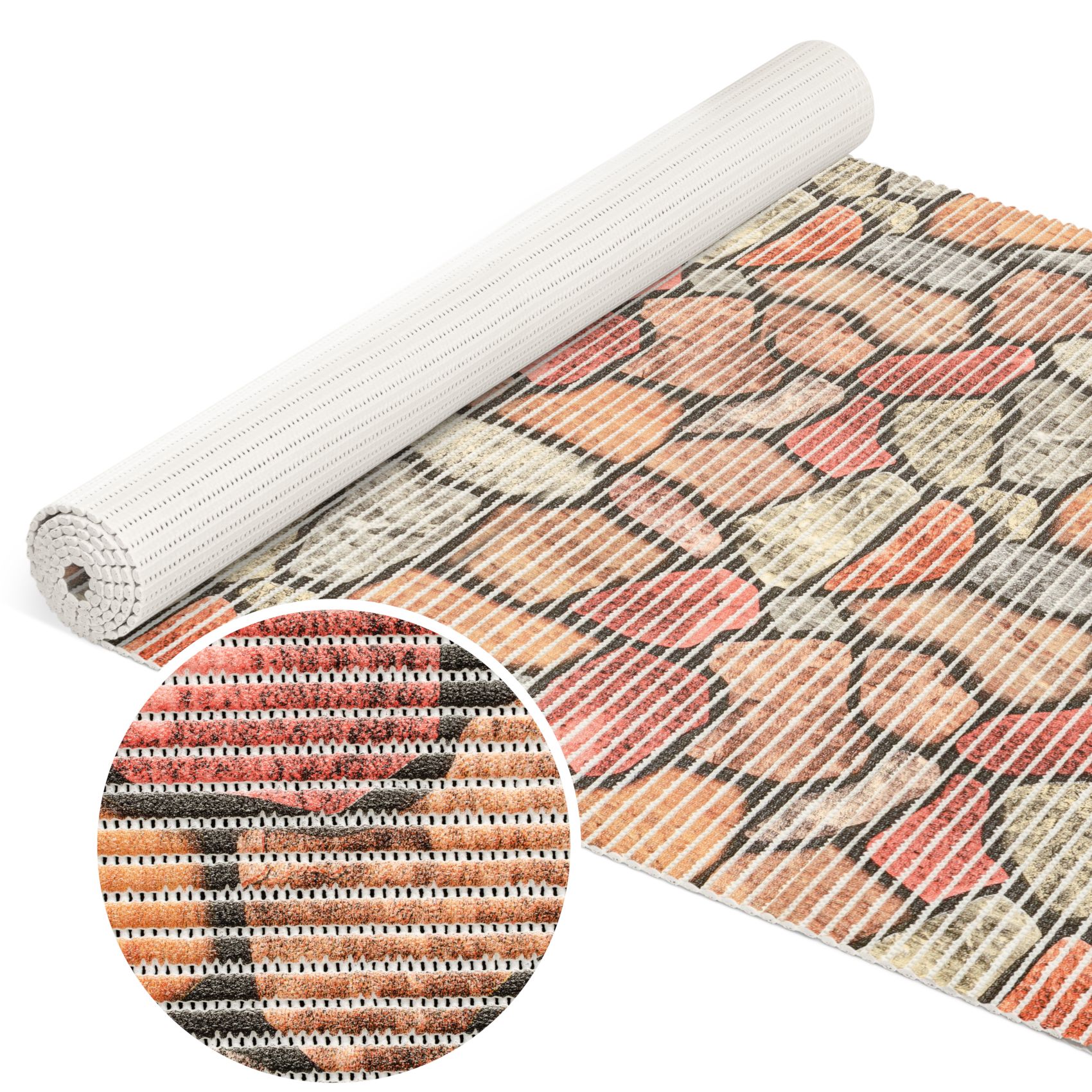 Weichschaummatte Badematte Pflastersteine Braun Breite 80cm Meterware