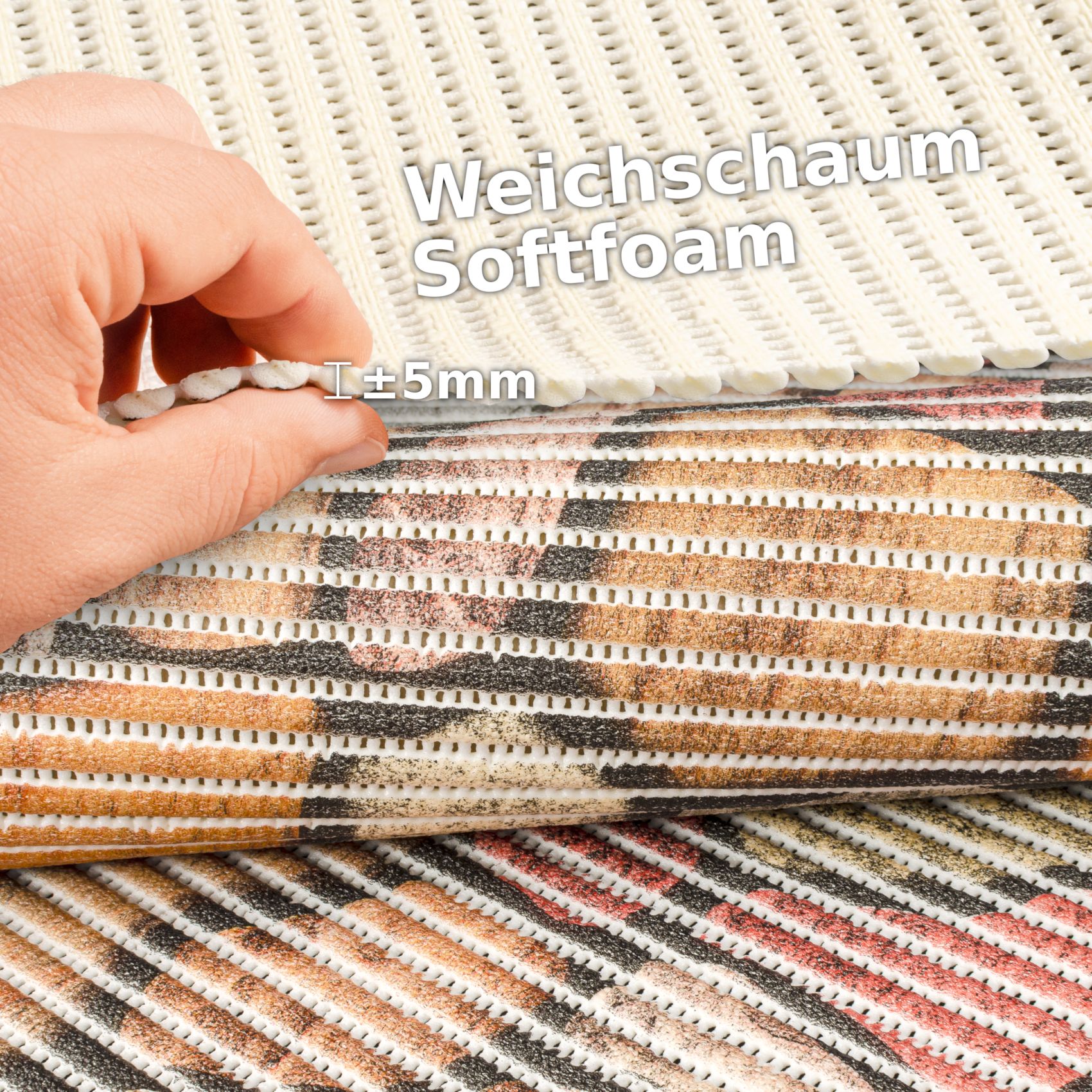 Weichschaummatte Bad Weichschaum Badematte Mosaiksteine Bunt Breite 65cm Meterware