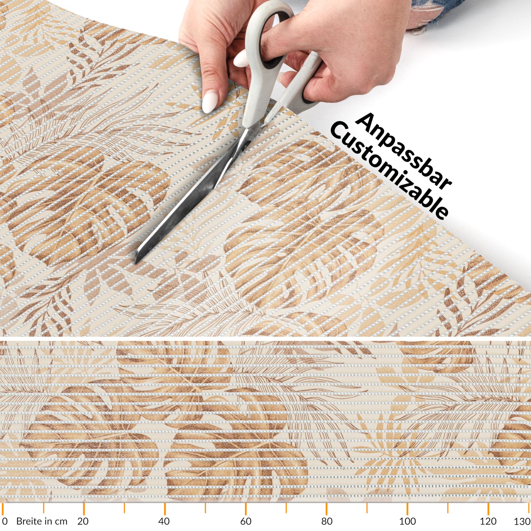 Weichschaummatte Bad Weichschaum Badematte Palmenblätter 2 Farben Braun Blau 65cm Breite