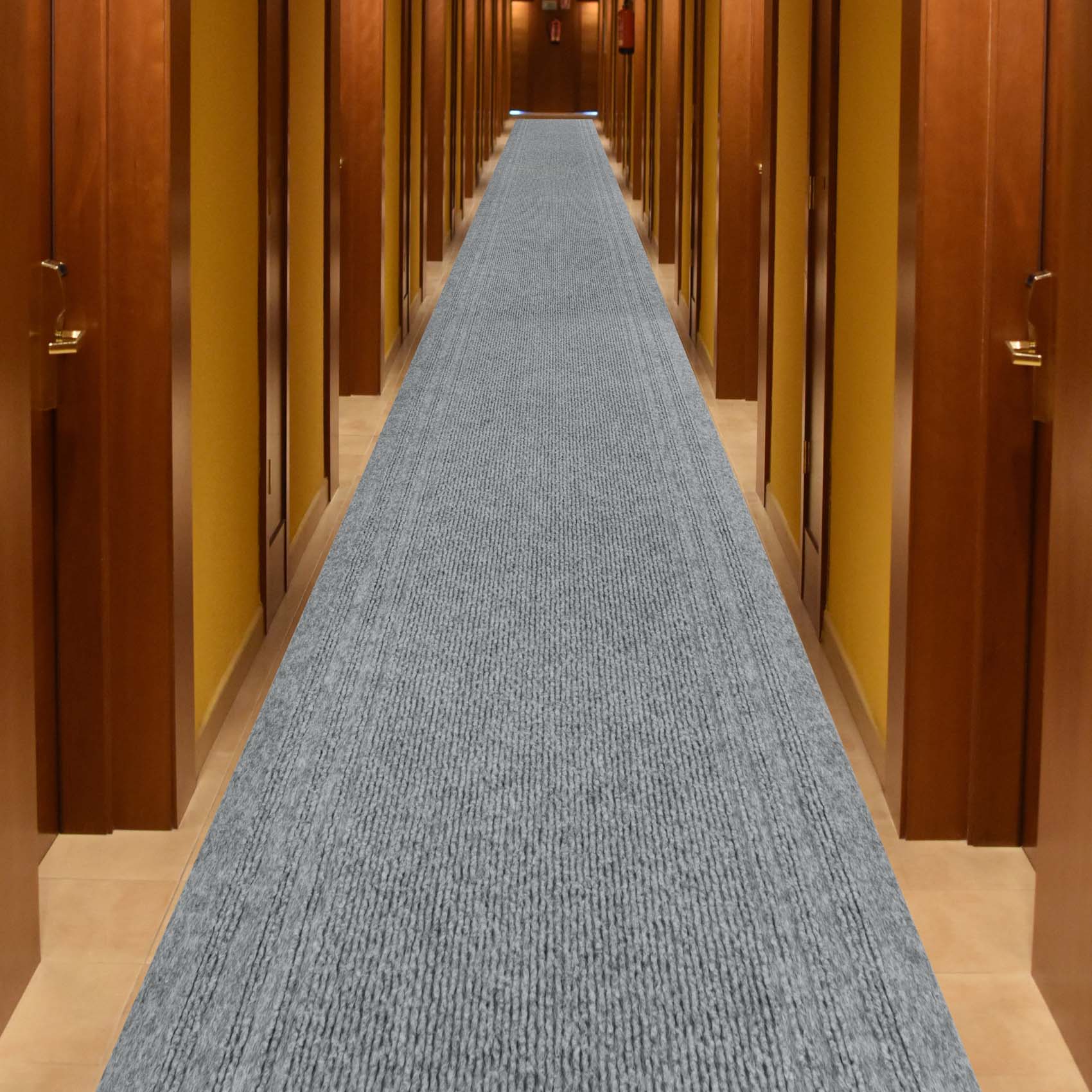 ETEPPIG_50 Flurläufer Teppichläufer Sauberlaufmatte Schmutzfangmatte Meterware Grau 67cm Breit