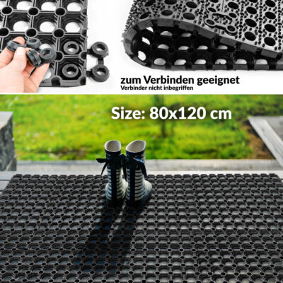 Ringgummimatte Gummimatte Wabenmatte Fußabtreter Schmutzfangmatte 80x120cm Schwarz